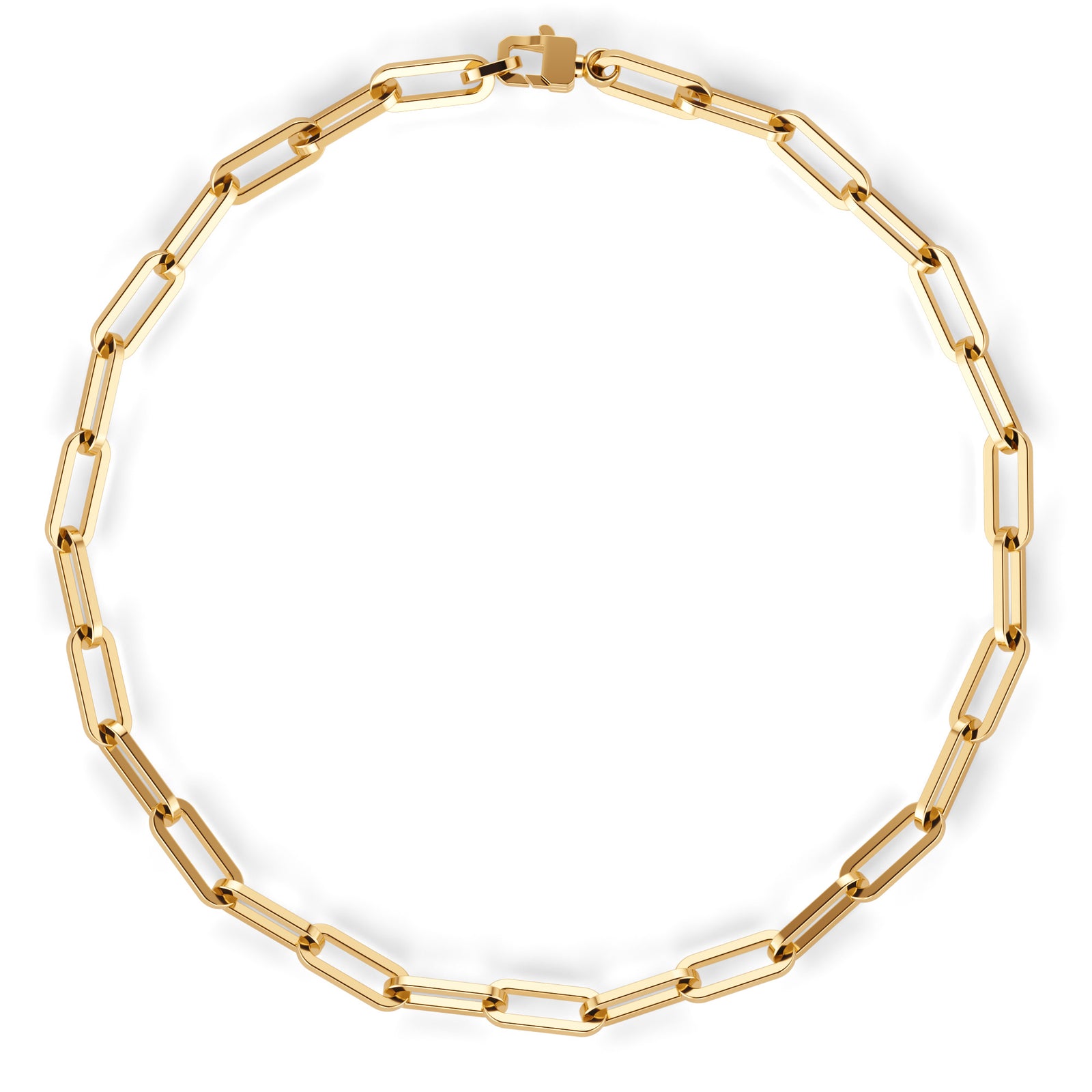 Subah | Thick Gold Paperclip Necklace